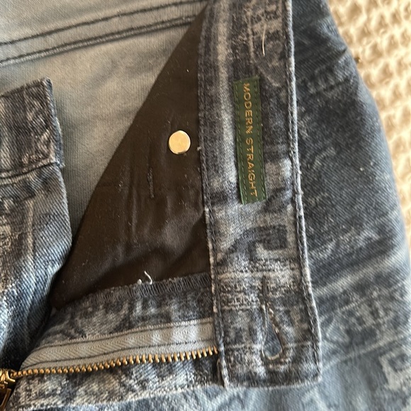 Lauren Ralph Lauren Modern Straight Aztec Southwestern Blue Jeans Size 6 - Picture 6 of 6